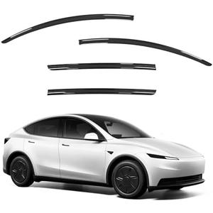 YCLizz Window Visors Rain Guards Compatible with Tesla Model Y 2020-2026, Side Window Wind Deflectors Vent Shades Out-Channel Accessories, Dark Smoke 4 Pcs, 2021 2022 2023 2024 2025