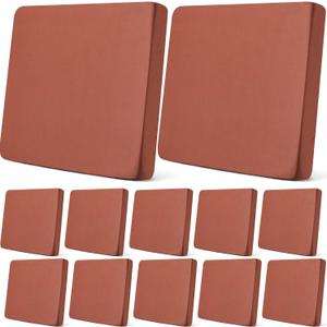 Newwiee 12 Pcs Patio Outdoor Cushion Covers Replacement Waterproof Stretch Sofa Couch Cushion Covers Washable Individual Couch Slipcovers Set Furniture Protector for Pets(20-27 Inch,Light Coffee)