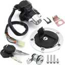 Ignition Switch Gas Fuel Tank Cap Seat Lock with Keys Replacement for Suzuki SV650 2008 2009 2010 2011 2012 Replacement for Suzuki SV1000 2003 2004 2005 2006 2007