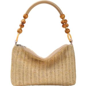 Straw Beach Bag for Women Shoulder Bag Straw Purse, Women Summer Handbag (Beige)