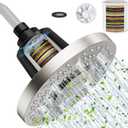 SR SUN RISE 7 Inch Anti-Clog High-Pressure Filtered Shower Head with 20-Stage Filter - Dermatologist Recommended for Softening Hard Water to Improve Hair and Skin Problems