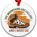 2 x SOL VIBES Hiking Christmas Ornament - Mountains are Calling Decorations, Hiker Boot Ornament - Nature Lover Holiday Decor, Outdoorsman Keepsake, Xmas Gift Ideas for Hikers, Campers, Travelers