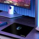 gogofree Glass Mousepad for Gaming, Ultra Smooth Mouse Mat with Hard Surface, Tempered Glass Mouse Pad Precision Speed Control for Games and Office (Black, 19.7" L x 15.7" W)