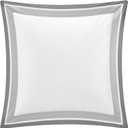 Shading Collection 2 pieces in a Pack Euro Square Pillow Sham Covers 100% Egyptian Cotton Sateen 400 Thread Count 26”x26” with 1" flange Suitable Filling Size 28"x 28" (WHITE/ TAUPE/ GREY)