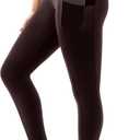 SINOPHANT High Waisted Leggings with Pockets Women, Full Length Capri Buttery Soft Stretchy Yoga Pants(Full Brown, L-XL)