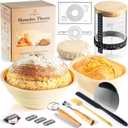 Sourdough Starter Kit, 14pcs Bread Making Kit & Sourdough Bread Baking Supplies Kit, Banneton Basket Kit for Sourdough Proofing with Bread Baking bowl for Artisan Breads (Yellow) by HOMELUX THEORY