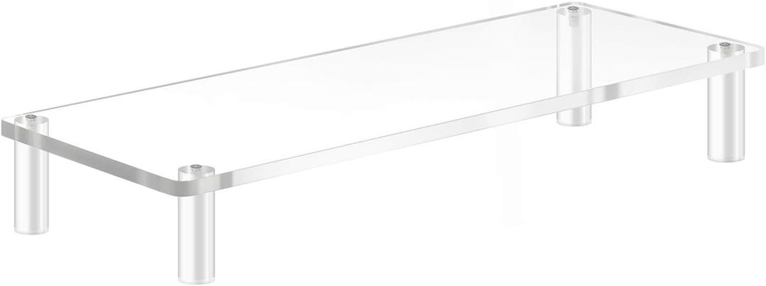 20x7.5 Acrylic Monitor Stand Riser, Clear Computer Stand for Laptop, iMac, Pc, Printer, Desktop Ergonomic,Desk Riser Work from Home Accessories Office Supplies Platform Save Space