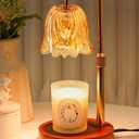 Flower Candle Warmer Lamp with Timer Dimmable, Candle Warming Lamp Height Adjustable, Birthday Gifts for Women Mom, Candles Warmer Light for Jar Candles, Christmas Gifts, House Warming Gifts New Home (Amber2)