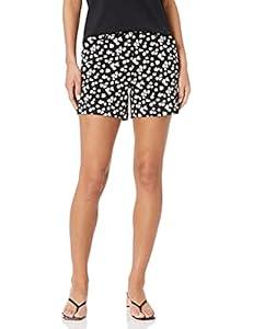 Amazon Essentials Women's 5 Inch Inseam Chino Short, Black Scandi Floral, 10