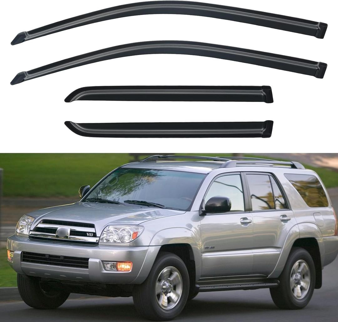 Window Visors Rain Guards Shield for 2003-2009 Toyota 4Runner, Out-Channel Window Vent Wind Deflectors Visors Shades for 03 04 05 06 07 08 09 4Runner