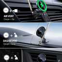 Lamicall 15W for MagSafe Car Mount Charger - [20X Strong Magnets] Wireless Car Phone Holder Charger, Magnetic Phone Holders for Car Vent Dash Accessories for Women Men for iPhone 17 Pro Max Black