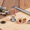 uxcell 3/8-16 x 20mm Threaded Inserts Nuts, 100pcs Threaded Inserts for Wood Furniture, Interface Hex Socket Drive Wood Insert Nuts with Hex Wrench