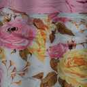 Mandonce 2 Piece Outfits for Women Crew Neck Short Sleeve Crop Tops Printed Wide Leg Long Pants Summer Matching Sets Large