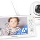 HelloBaby Baby Monitor 6" World First IPS Screen 30H Battery, Secure No WiFi, Pan Tilt Video Camera with Night Vision, VOX, 2-Way Talk, 1000ft, Portable Video Audio Monitor Ideal for Mom, Elderly, Pet