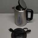 Amazon Basics Electric Stainless Steel Kettle for Tea and Coffee, BPA-Free, Fast Boiling, Auto Shut-Off, Boil-Dry Protection, 1.7 Liter, 1500W, Black and Silver (1.8 Quarts)