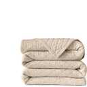 106×96" Light Brown Cotton Blanket