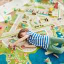 IVI Mini City Thick 3D Kids Play Mat Rug, 71" L x 53" W, Non-Toxic, Stain Resistant, Educational Montessori Activity Toys for Kids, 71L x 52.5W