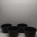 Quarut 10 inch Plastic Flower Pots for Indoor Plants4 Pack Large Outdoor Planter Pot with Drainage Holes & SaucersImitation Wine Barrel Designfor Indoor Outdoor Garden PlantsBrown