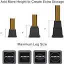 TOPROAD Adjustable Bed Furniture Risers, Stackable Bed Lifts in Heights of 4, 6, or 9 Inches, Heavy Duty Furniture Risers for Home - Supports Up to 1,300 lbs(8-Piece Set)