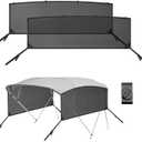 Detachable Clip in Bimini Top Mesh Sidewalls, Boat Sun Shade Universal Fit for 4 Bow Bimini Tops, with Straps Clips (Bimini Tops Not Included)