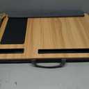 Laptop Lap Desk, Portable Large Laptop Desk for Bed, Up to 17 in Lap Table with Wrist Rest, Mouse Pad, Tablet Phone Slot, Portable Handle, Cushion (Light Brown)