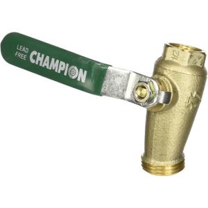 Arrowhead 253bvlf Quickturn No-kink Hose Bibb Ball Valve, 1/2" Fip X 3/4"