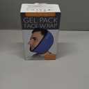 LotFancy Face Ice Pack Wrap for TMJ, Wisdom Teeth, with 4 Reusable Hot Cold Therapy Gel Packs, Pain Relief for Head, Oral and Facial Surgery, Dental Implants, Blue (Blue(one Size Fits Most))