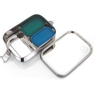 Leakproof Stainless Steel Lunch Box | Large 1400mL Bento Box with 2 Snack Containers & Removable Divider | Dishwasher Safe | Non-Toxic