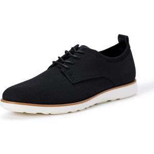 Amazon Essentials Men's Derby Knit Dress Sneakers with Foam Insole (9, Black)