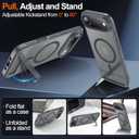 3 x MOZOTER for iPhone Air Case with Kickstand,[Compatible with MagSafe] [12FT Military Grade Protection] Slim Translucent Matte Shockproof Phone Case,6.5",Gray