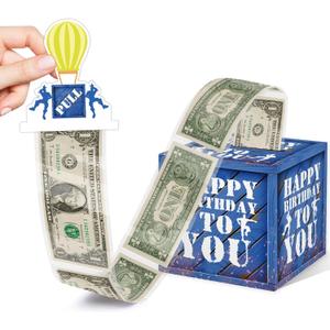 3 x Surprise Money Box for Cash Gift Set - Gaming Birthday Money Box Gifts Pull, Fun Gifts for Kids Boys Teens Video Game Lover, Birthday Party Decorations (35 Pcs Transparent Bags)