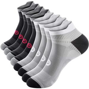 PAPLUS Ankle Compression Sock for Men and Women 2/4/6 Pairs, Low Cut Compression Running Sock with Ankle Support (Small-Medium)