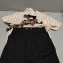 Baby Boys Shorts Sets,Infant Shirt + Shorts + Bow Tie + Suspenders,Toddler Summer Gentleman Outfits (4-5T, Light Khaki+black)