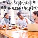 3 x The Beginning of A New Chapter Banner, No DIY Farewell Party Decorations Glitter Happy Congrats Retirement Congratulations Party Banner Going Away Sign Garland for Graduation Housewarming