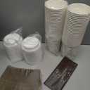 JOLLY PARTY [50 Pack] 12 oz Paper Coffee Cups, Disposable Paper Coffee Cup with Lids, Sleeves, and Stirrers, Hot/Cold Beverage Drinking Cup for Water, Juice or Tea, Suitable for Home, Shops and Cafes