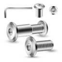 1/4-20 x 5/8" 10Pcs Flat Head Hex Socket Cap Screws Bolts Barrel Nuts Kit, 304 Stainless Steel 18-8, Full Thread by SG TZH (with Hex Spanner)