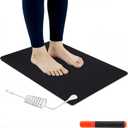 Grounding Mat for Feet, Earthing Grounding Mat for Bed, Pain Relief Earth Connection Therapy for Better Sleep, Meditation, Office, Yoga Grounding Pad with Tester Pen & Cord 23.6" x 15.7"