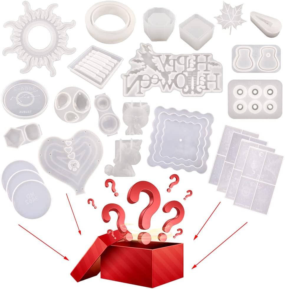 500g Silicone Mold Epoxy Resin Mystery Boxes Blessing Bags Blind Box Moulds Package - Necklaces, Pendants, Coasters, Trays, Letters and Other Random Molds