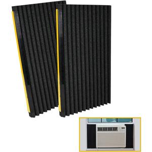 LBG Products Window Air Conditioner Foam Insulation Panels,AC Side Insulating Panel Kit,2 Pack,Black, 17in High x 9in Wide x 7/8in Thick