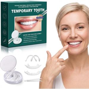Temporary Snap-On Smile Covers for Men & Women Reusable Cosmetic Teeth Covers, Dental Veneers, Comfortable Fit, Non-Medical Smile Accessory