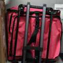 Large Pet Carrier with Wheels, Foldable Rolling Dog Carrier with Big Pocket, Cat Rolling Bag 21"x13"x13" for 2 Cats &Dogs, for Travel, Outdoor, Vet Visits, Camping, Indoor.Pink. (Not for Airline)