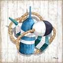 IHR Ideal Home Range Cocktail Napkins Disposable 3-Ply Paper Party Napkin Pack, 5" x 5", Fairhaven Buoys, 20-Count