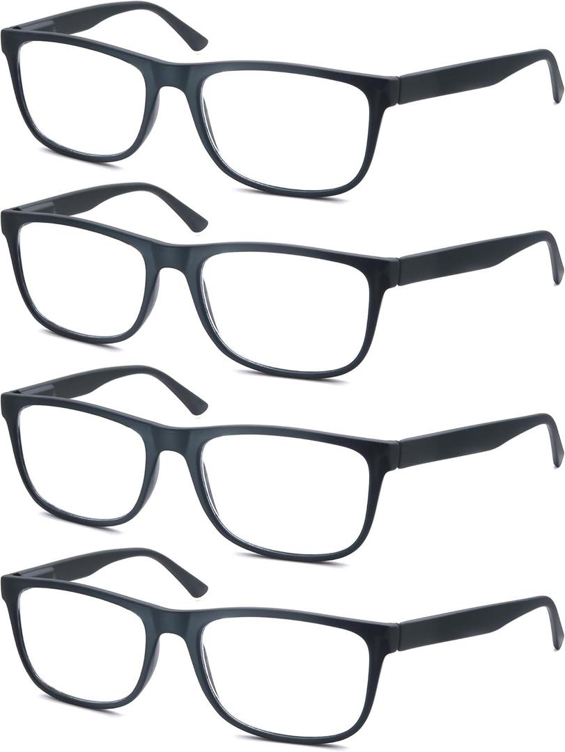 Matte Black Reading Glasses Men Large Oversized Wide Readers +1.50 Lightweight Magnifying Cheaters Big Head/Large Face