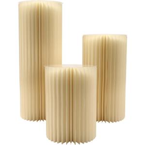 CNCEST Cylinder Flowers Stand, Dessert Table, Columns Display for Wedding Party Garden Decoration (Off White(40+60+80cm))