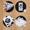 WSICSE 40 Pieces Flower Stencils for Painting, Reusable 40 Floral Designs Stencils for Drawing on Wall Decor Wood Rocks Canvas Fabric DIY Scrapbook Card Glass Pottery (36 & 4.76 Inch)