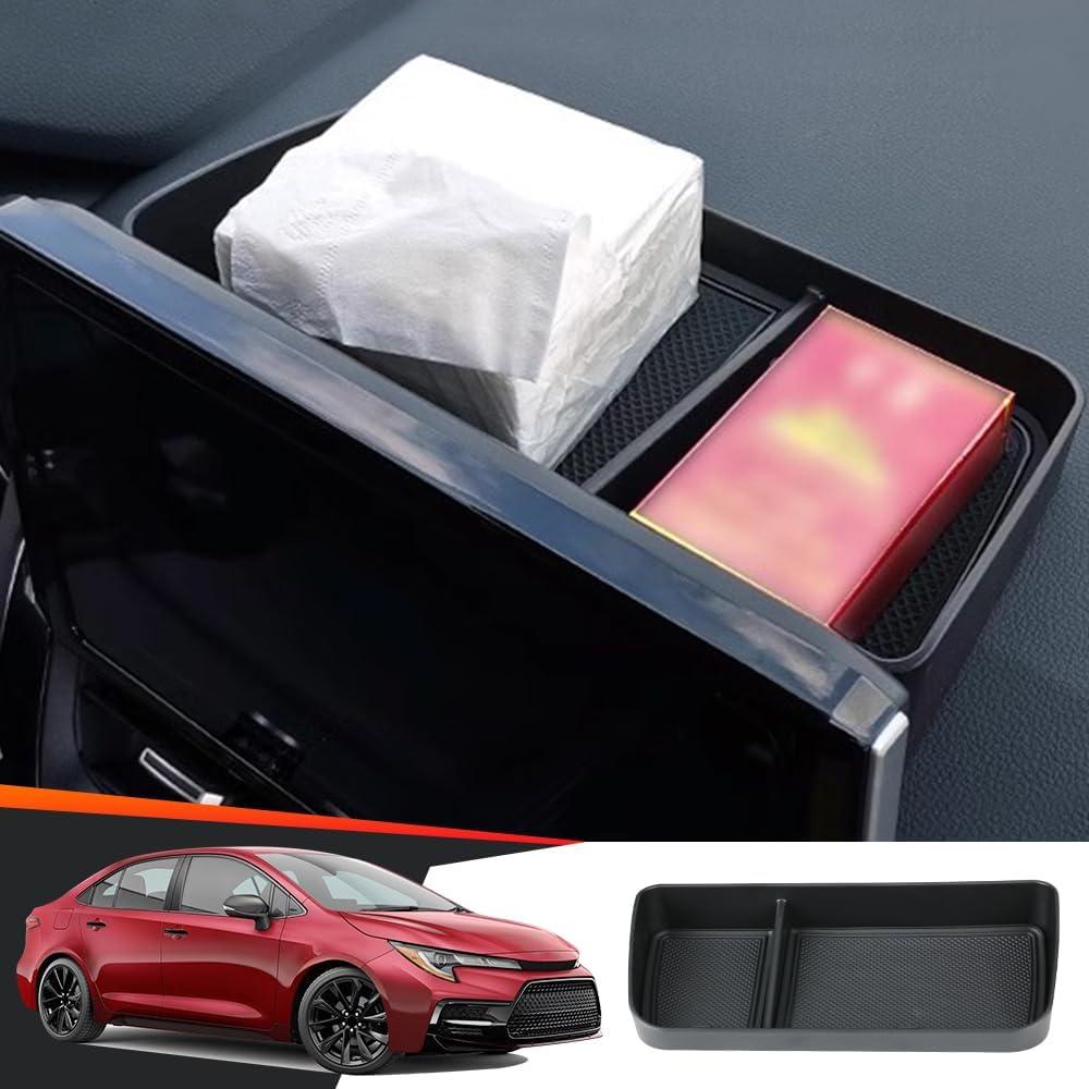 Car Center Console Dash Organizer Tray for Toyota Corolla 2020-2026 and Toyota Corolla Cross 2022-2026 (only for 8-inch screen) Auto Interior Accessories Hidden Dashboard Screen Behind Storage