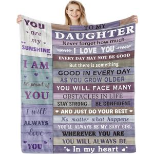 Daughter Gifts from Mom Dad,Birthday Gifts for Daughters Adult,Daughter Blanket from Mom 60"X50",Gift for Daughter's Christmas Mothers Day Valentines Day,to My Daughter Blanket