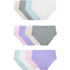 Fruit of the Loom Women's Modal Underwear, Low Rise Brief-12 Pack-Purple/Cashmere/Grey, 5
