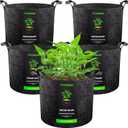 VIVOSUN 5-Pack 2 Gallon Grow Bags Heavy Duty Thickened Nonwoven Fabric Pots with Handles (Black)