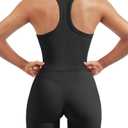 SUUKSESS Women 2 Piece Workout Sets High Waisted Biker Shorts with Pockets Built in bra Racerback Tank Tops, M